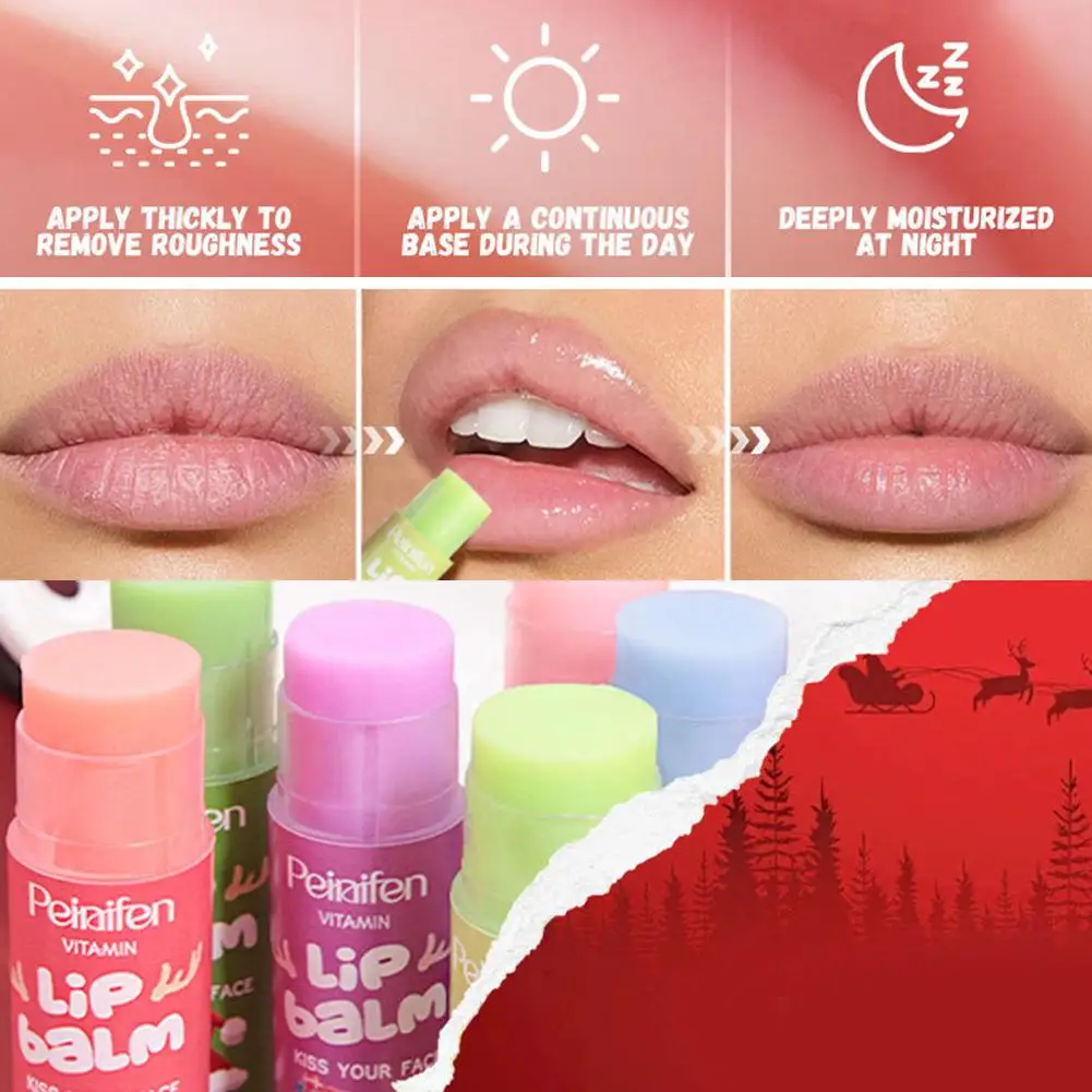 6 Flavor Color Changing Tinted Lip Balm Fruit Lipstick Moisturizing Long Lasting Lipsticks Anti-dryness Lip Balm