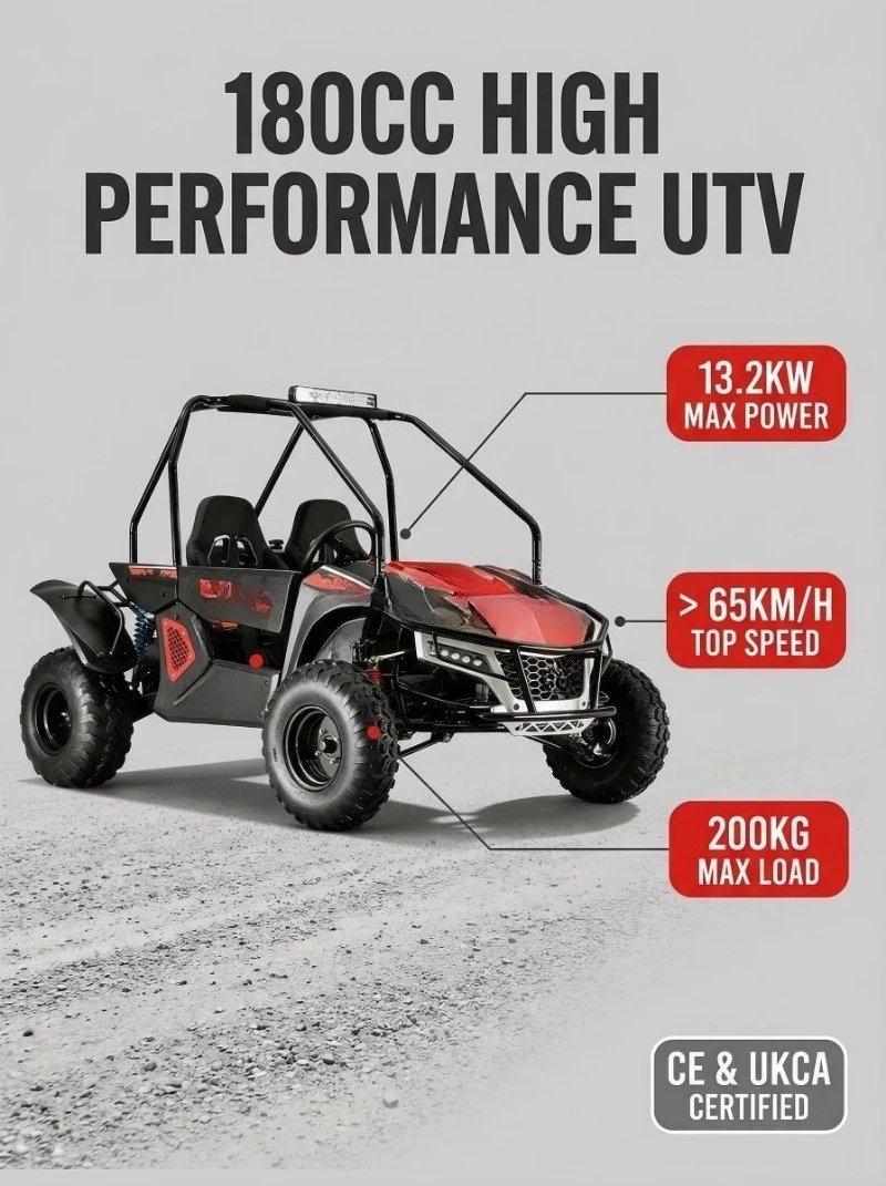 180cc 4-Stroke Go-Kart UTV Off-Road Beach Buggy Off-Road Go Kart Buggy Sand Golf Cart for Adult Customizable
