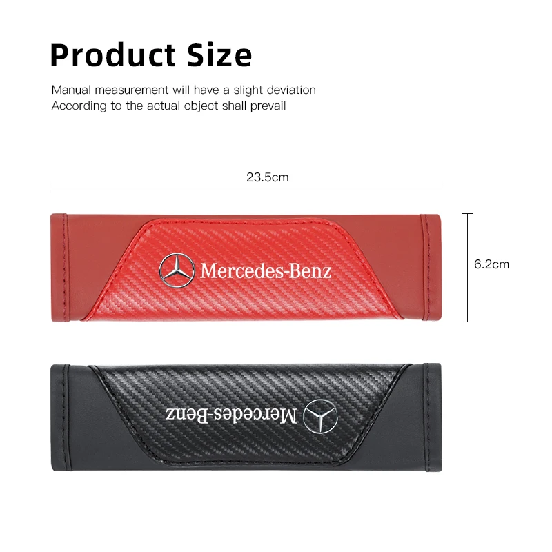 Mercedes Benz Car Belt Shoulder Pads Leather Safety Belt Cover Car Interior For AMG W203 W206 W220 W205 W211 W201 W210 GLC C200L