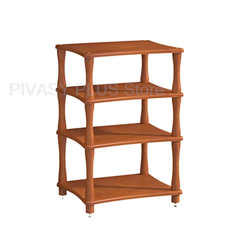 

60x48cm Birch Oak Speaker Stand 1- 4Tier Audio Rack H-Frame Amplifier Support Storage Bracket For Home Theater Studio DJ Players