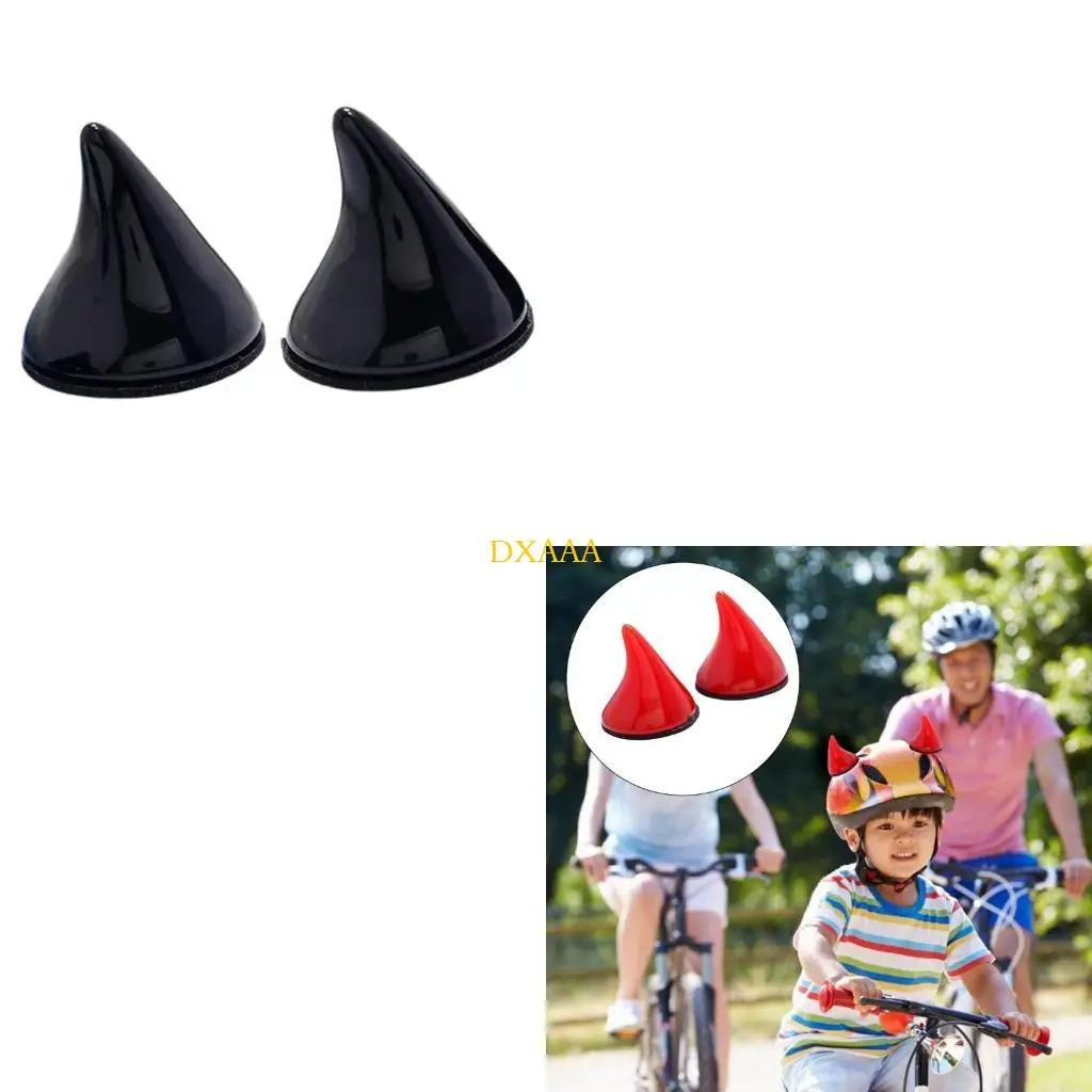 DXAA Cool Black Cartoon Horns Resin Sticker Fashion Headwear Easy to Wear Costume Accessory for Halloween Cosplay Party