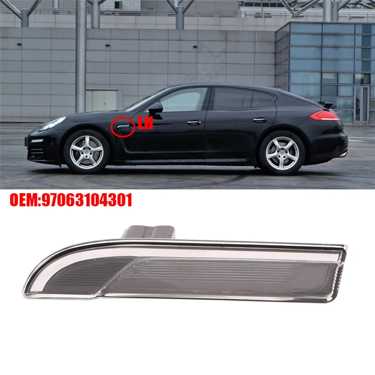 1Pair Car Front Fender Turn Signal Light for Porsche Panamera 970 2010-2016 97063104301 97063104300 Side Strobe Light