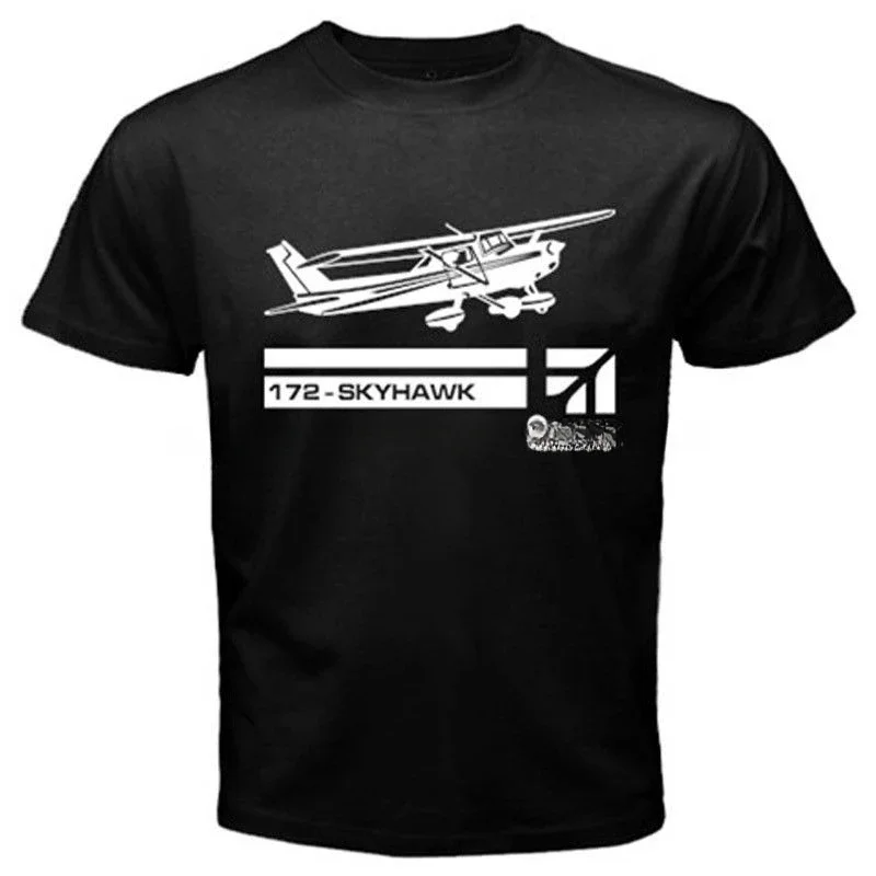 New Cessna Aircraft Aviation Skyhawk 172 Airplane T-Shirts summer Tees Shirt harajuku graphic Men tops Short Sleeve Hipster 2024