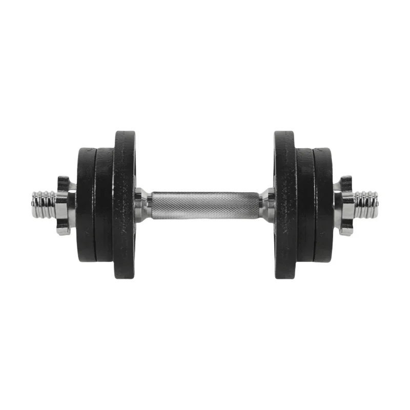 New Product Adjustable 10kg Cast Iron Dumbbell Hex Men's Fitness Household Gym Equipment Baking Paint Bell Chip Kit Combination