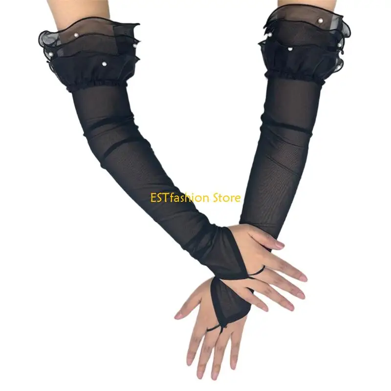 Y5GC ถุงมือยาวสำหรับกิจกรรมธีมปี 1920 มีสไตล์สำหรับงานแต่งงานและการเฉลิมฉลองกิจกรรมอย่างเป็นทางการ