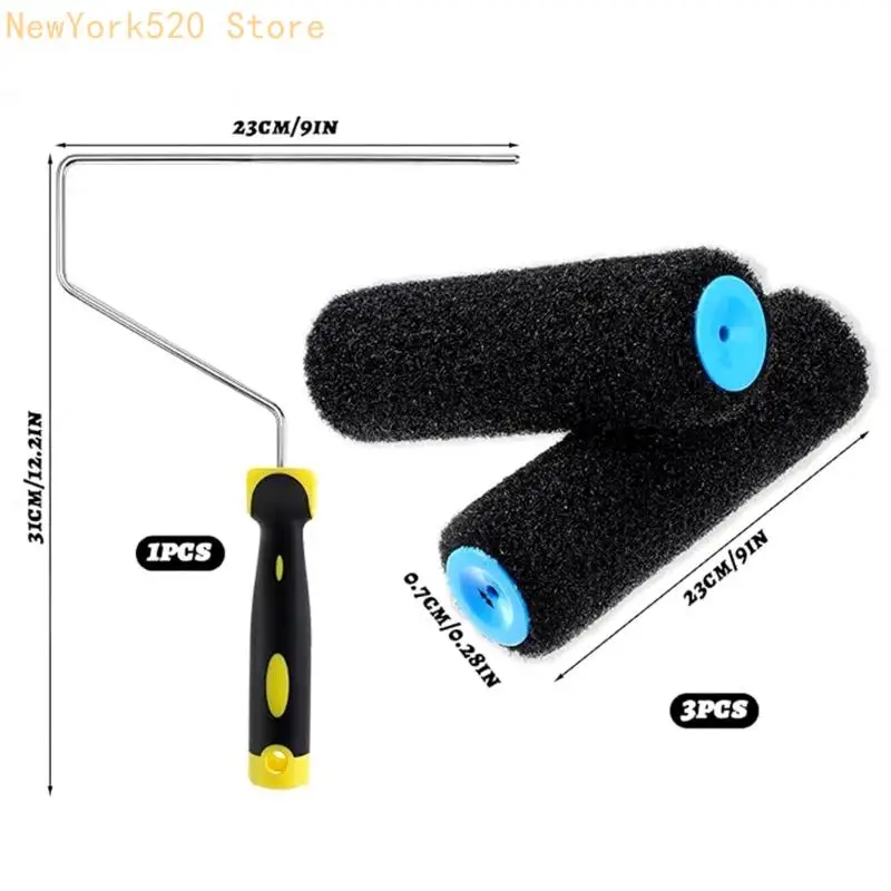 N84C 9inch STURDY ROLLER SETS 3 với khung để cải tạo nhà