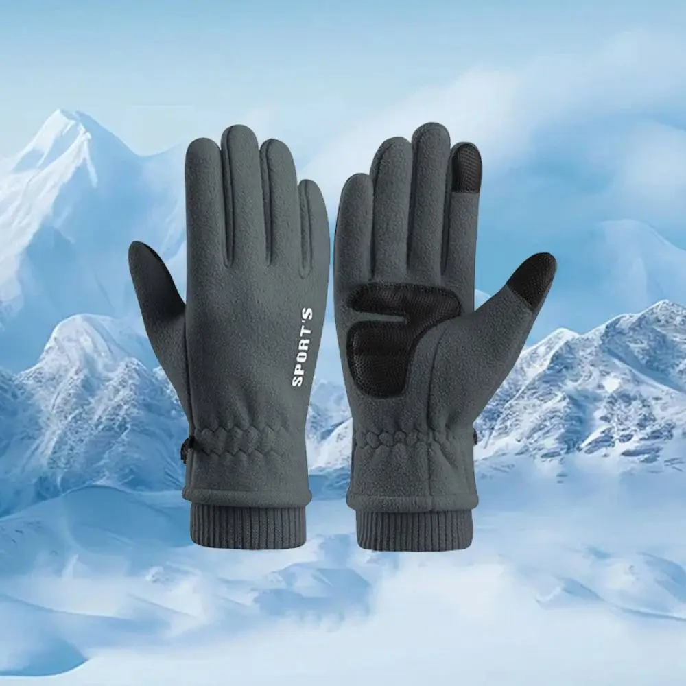 Soft Keep Warm Fleece Gloves Windproof Thicken Winter Warm Gloves Full Finger Touch Screen Cycling Mittens Female/Girls