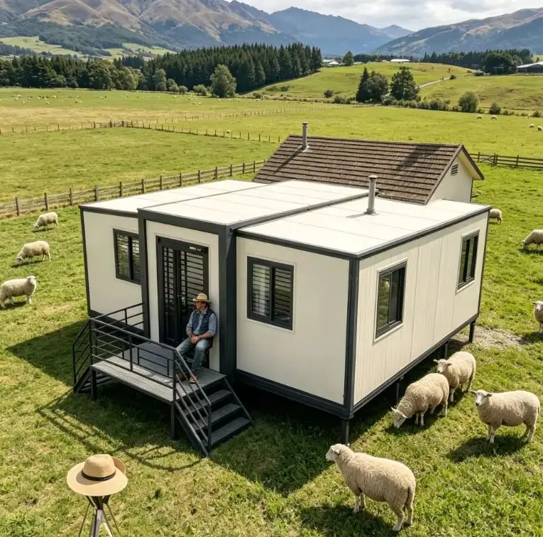 Luxury 40ft 20ft High Quality Prefab Container House Prefabricated Folding Extension Residence 3 Bedrooms Foldable Modular Home