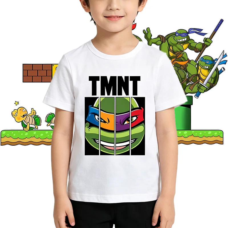 Teenage Mutant Ninjas Turtles T Shirt Children Summer Print Clothes Anime Figure Boy Girl Short-Sleeve Tops Tee Fashion Clothing