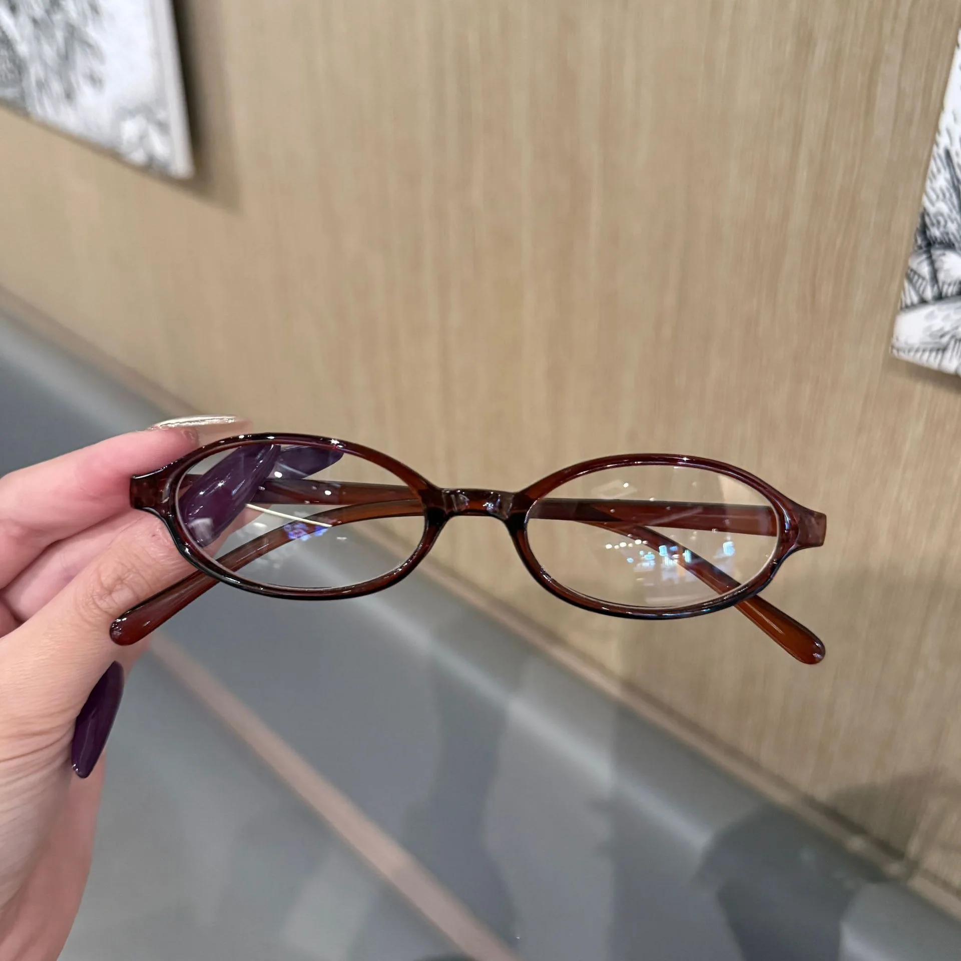 Vintage Ovale Brille Y2K Damen Farbverlauf Grüner Rahmen Schmale Kleine Brille Mädchen Outdoor Mode-Accessoire Mit Seaside-Driving-Brille – Detail 4