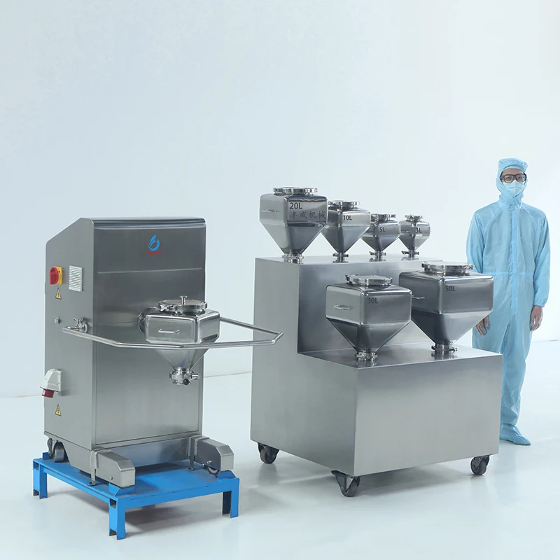 PLC Square Cone Control High Efficiency Ibc Blender Lab Mixing Machine Powder Hopper Mixer Bin Blender