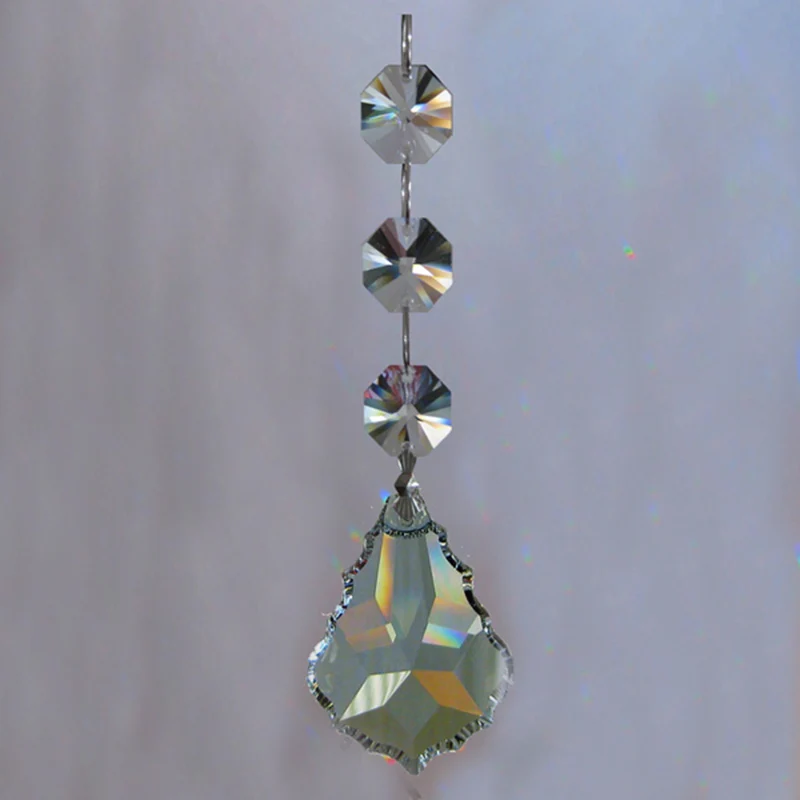 25pcs Crystal Chandelier Parts Crystal Glass Lamp Prisms K9 Glass Suncatcher Prism Hanging Drop Pendants DIY Pendant