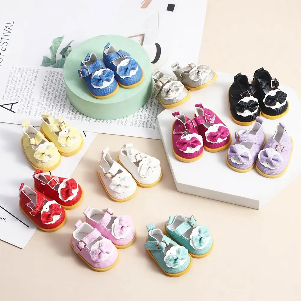 

Kids Toy DIY Doll for 14inch Doll Bow PU Leather Dolls Shoes Dolls Accessories Doll Boots Mini Shoes