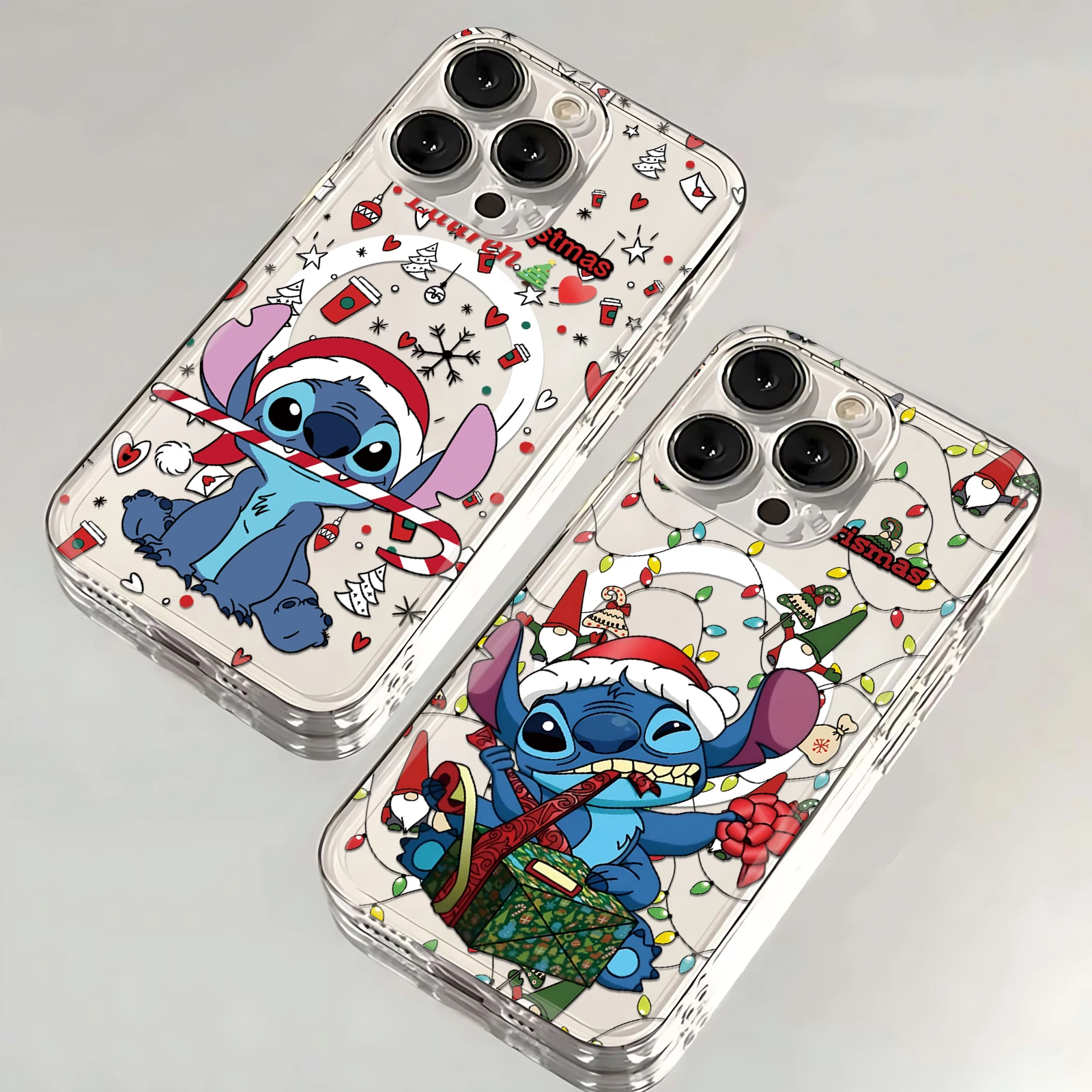 Christmas Disneys Stitchs Magsafe Magnetic Phone Case for iPhone 16 15 14 13 12 11 8 7 Plus Pro Max X XR XSMax Soft Clear Tpu