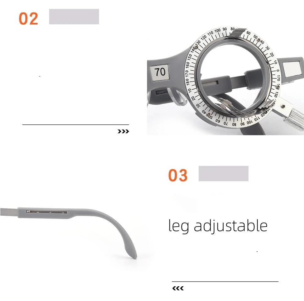 Metall-Probefassung in Grau, feste Probefassung, optische Probegläserfassung 52~70mm, für Brillengeschäfte von Dhoptical – Detail 4