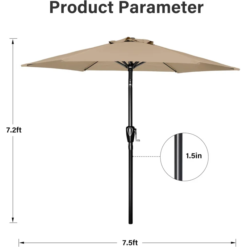 9ft 2Pack9 'Patio Umbrella Outdoor Table Market Yard Umbrella with Push Button TiltCrank