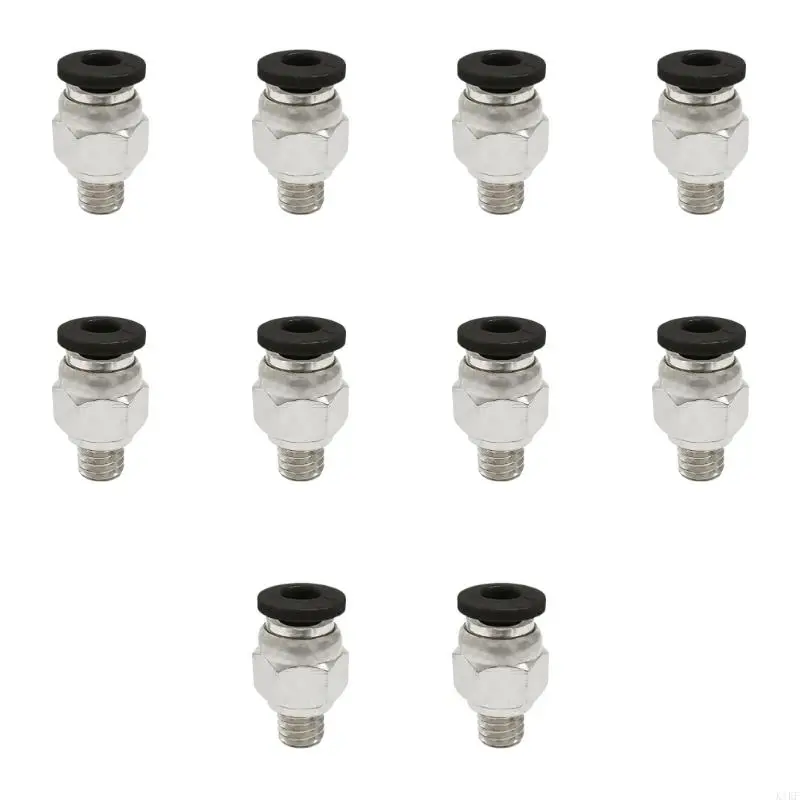 3D Printer Feed Tube Fittings, 10pcs Push-In Parts with Male Mounting Ends and Internal Parts for Tube Retention and Use K1KF