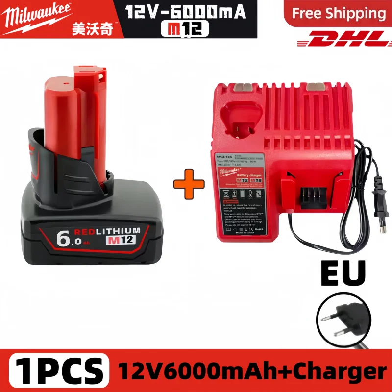100% Nieuwe Milwaukee M18 6.0Ah High Output Batterij 18V Lithium-ion Oplaadbaar voor Milwaukee M18 Draadloze Elektrische Gereedschappen