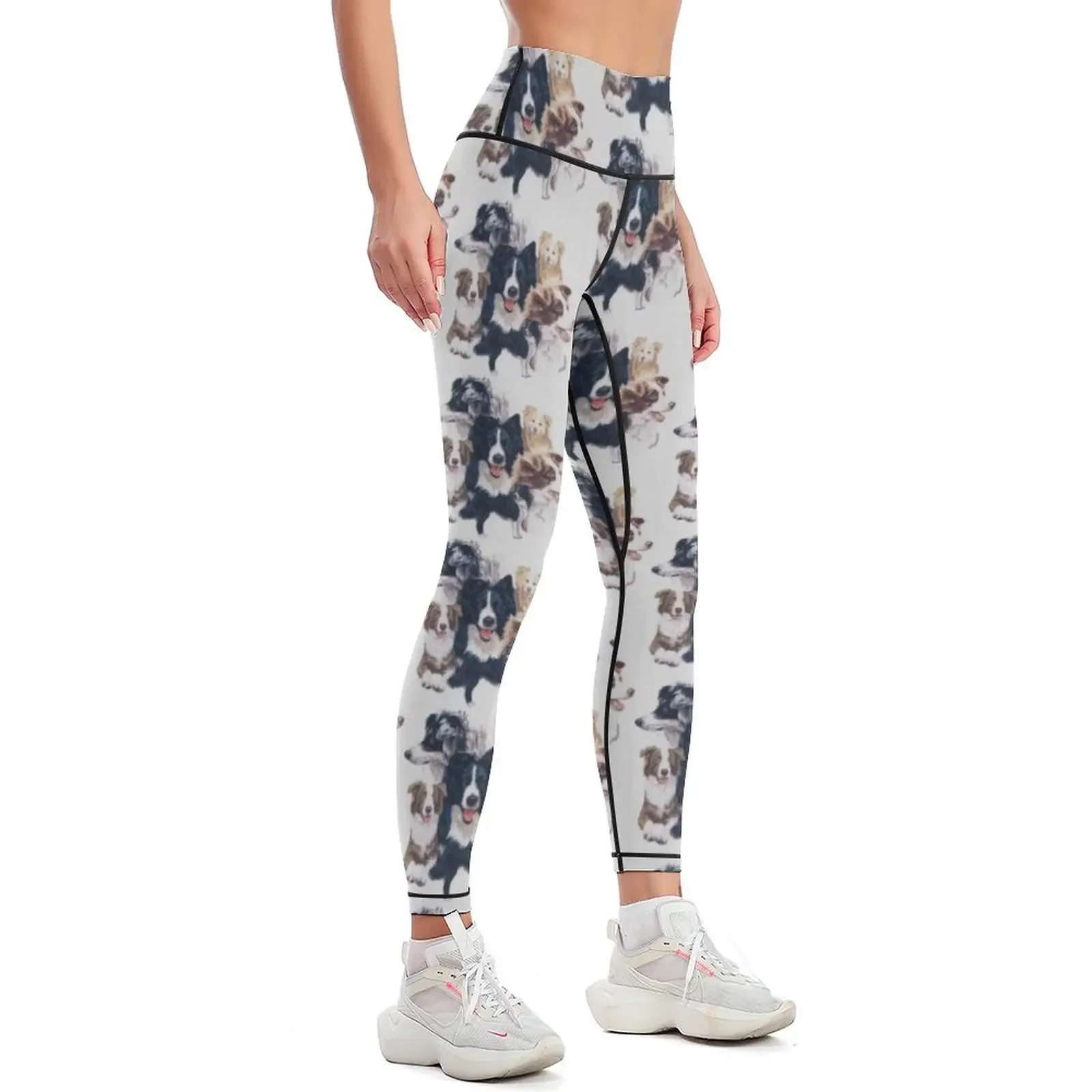 Border Collie Montage Leggings push up tights for Women's sportswear Womens Leggings