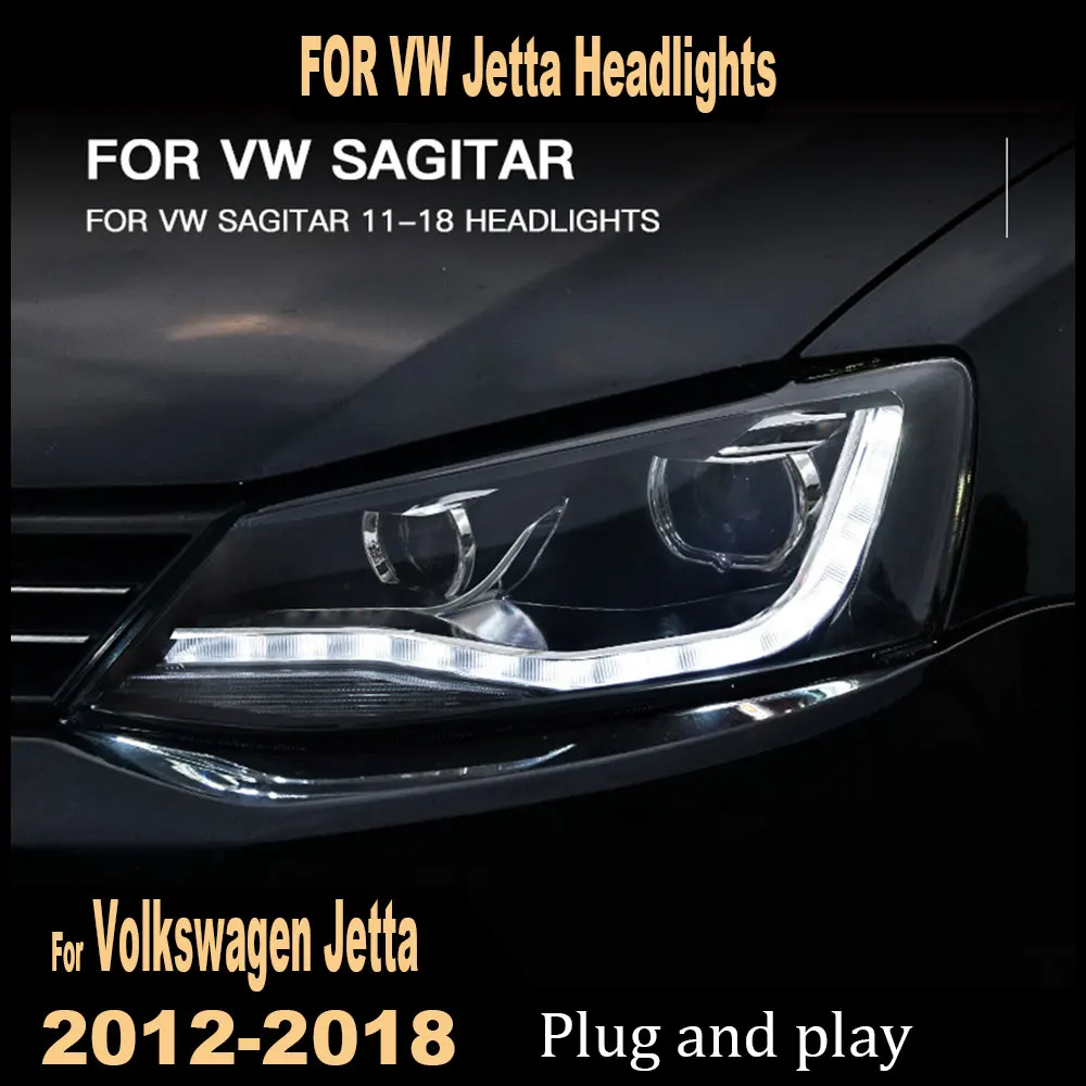 

Автомобильная светодиодная фара для Volkswagen Sagitar 2012 2013 2014 2015 2016 2017 2018 противотуманная фара DRL тормозного указателя поворота Plug and Play