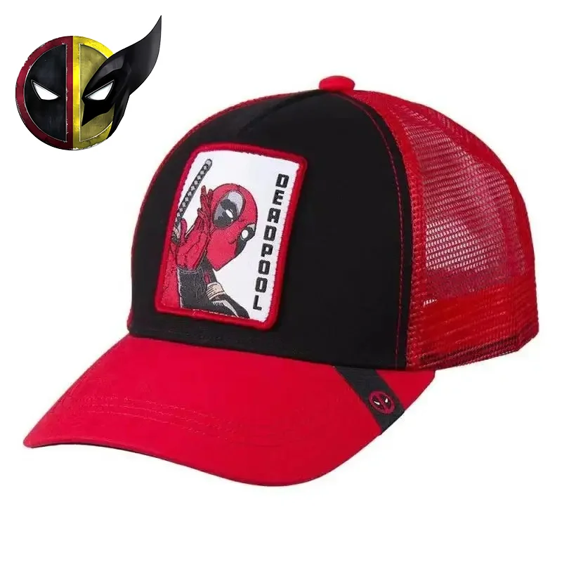 Deadpool & Wolverine Embroidery Hat Boys Women Baseball Cap Summer Sunhat Parent-child Cartoon Anime Outdoor Sport Shade Cap