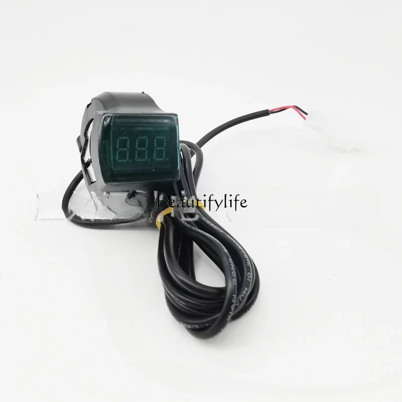 

Red screen voltmeter 0-99V universal 22mm handlebar red letter 2 meters long wire modification