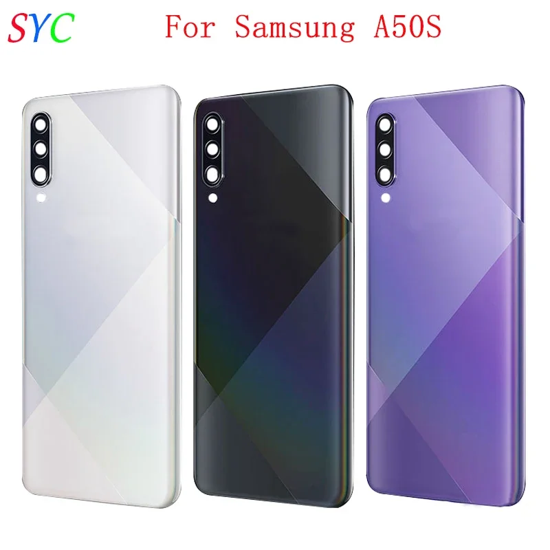 

Back Door Battery Cover Housing Case For Samsung A50S A507F Rear Cover with Camera Lens Logo Repair Parts