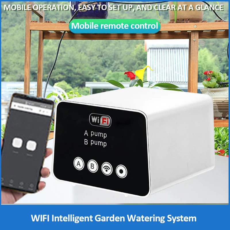 WIFI Intelligent Garden Watering System Double Pump Automatic Drip Irrigation System Remote APP Controller for Plant Flower