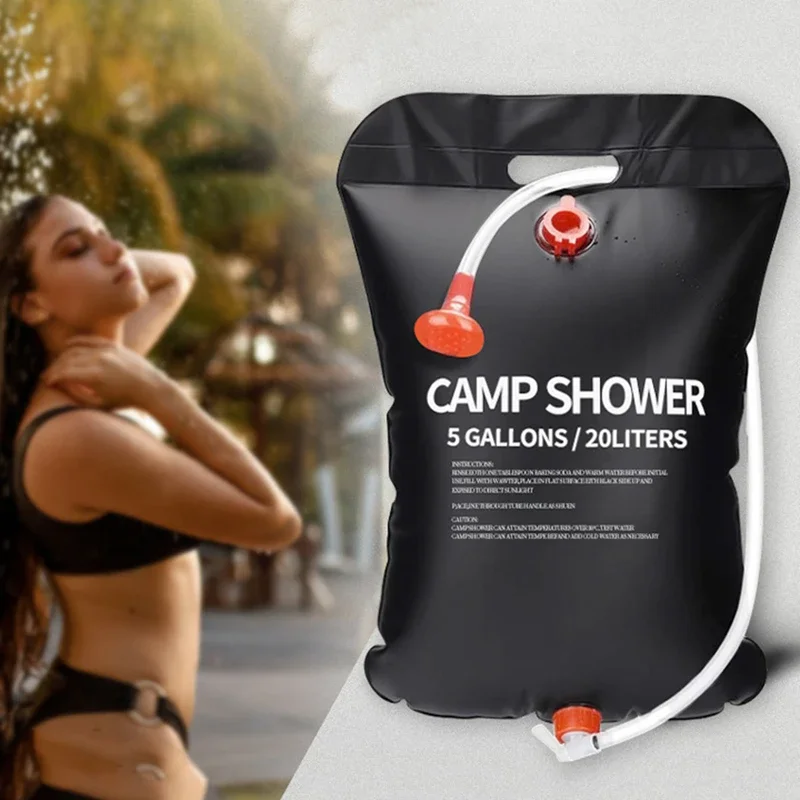 

20L Camping Foldable Solar Shower Bag Outdoor Bath Water Bag Sun Compact Hot Water Shower Bag Scrub Pool Accessories