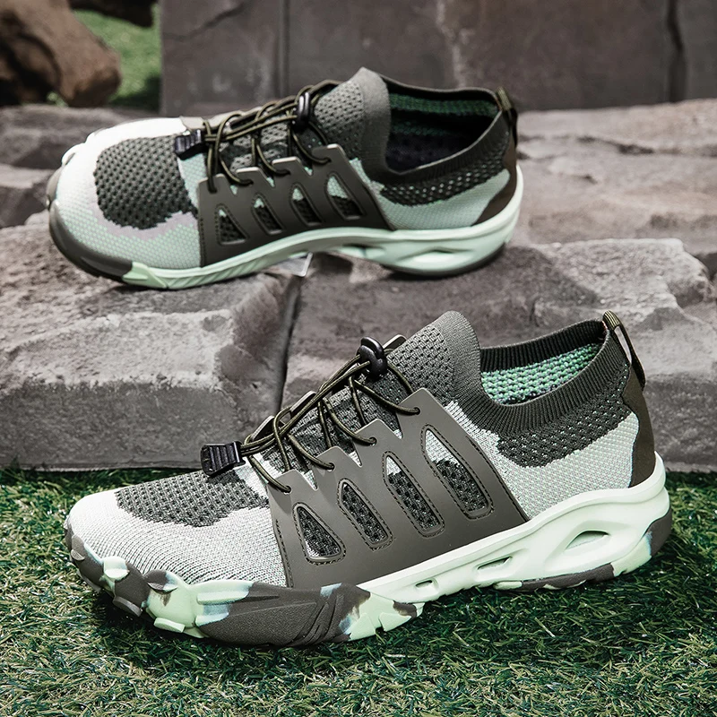 

Summer Men's Mesh Sports Shoes Fashion Mountaineering Breathable Lightweight Anti Slip Shoes Outdoor Travel Running Casual Shoes