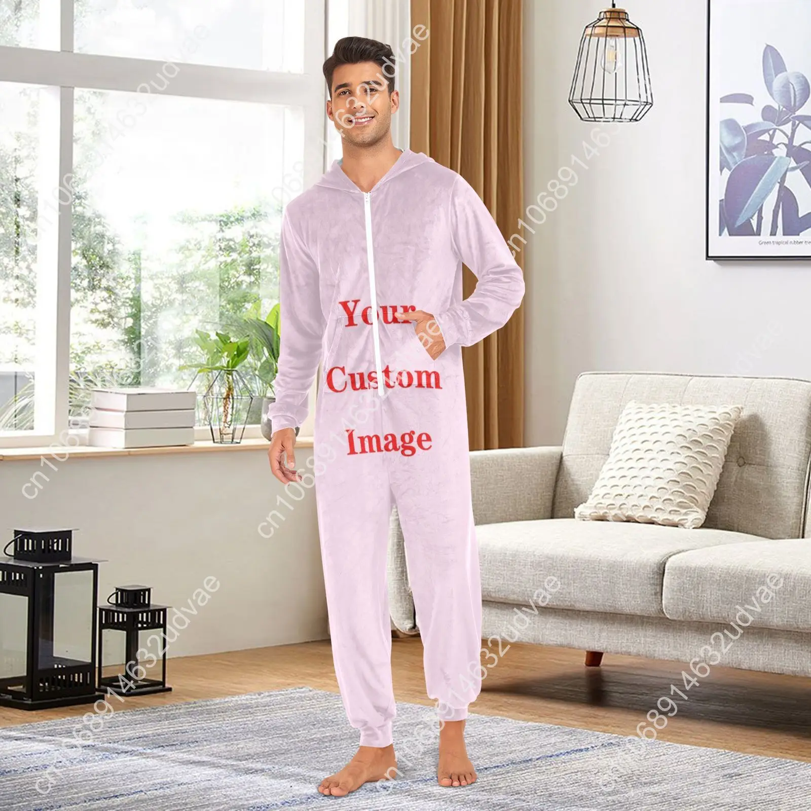 Home Couples Pajamas Sets Women Winter Customizing images Onesies Men One Piece Cosplay Costume Suit Sleepwear Flannel Pijamas