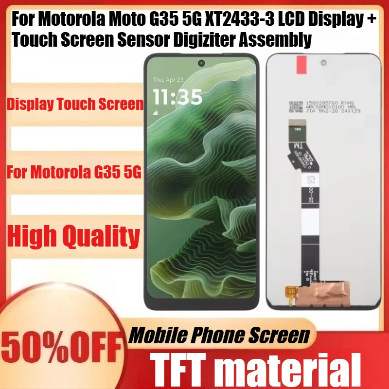 

Новый протестированный TFT-экран G35 для замены Motorola Moto G35 5G XT2433-3, ЖК-дисплей + сенсорный экран, дигитайзер в сборе