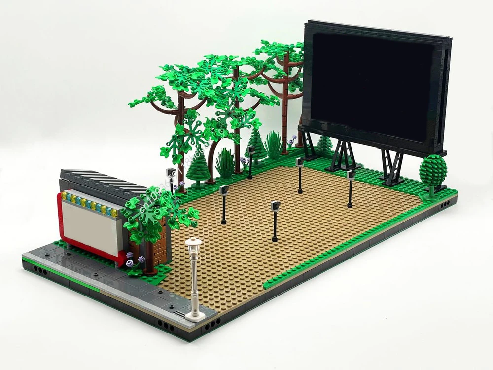 

926pcs MOC Drive-In Movie Theater Modular Buildings Master Collector Edition Model Building Block for Kids Christmas Gift