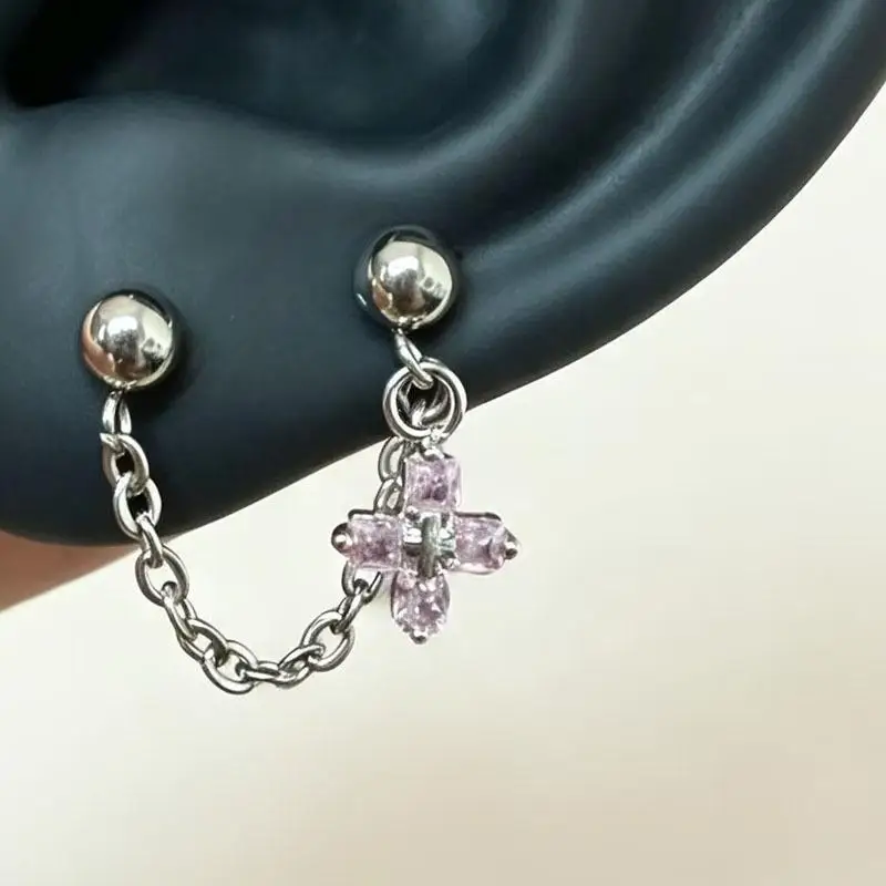 Heart Star Cross Stud Earrings 1Pc Unique Shiny Exquisite Anti-Rust Jewelry for Women Office Daily Wear