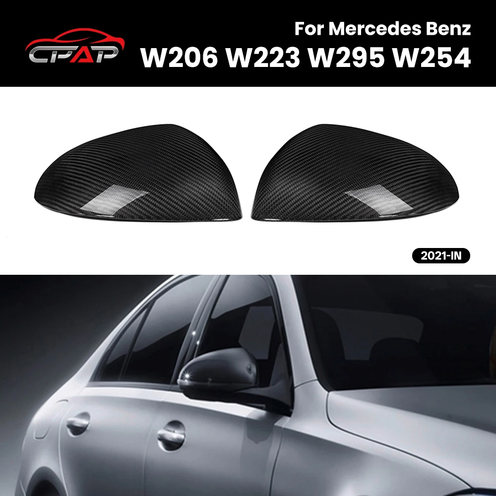 

Real Dry Carbon Fiber Rearview Mirror For Mercedes Benz W206 W223 W295 W254 2021-IN OEM Style Replacement Rear View Mirror Cover