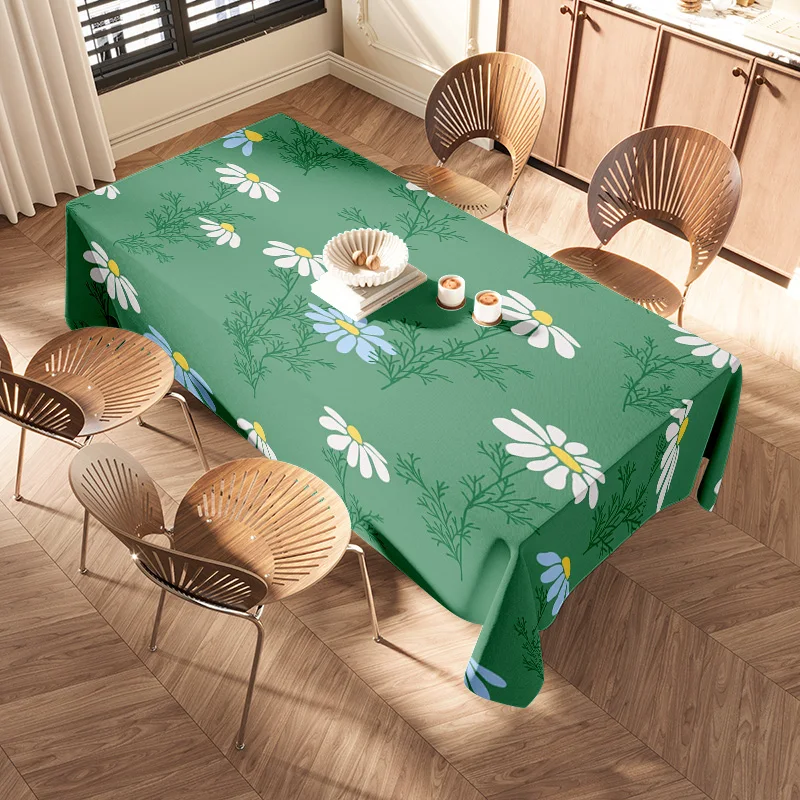 Juego de manteles con estampado Floral verde, decoración del hogar, cocina, comedor, manteles, 120x180cm
