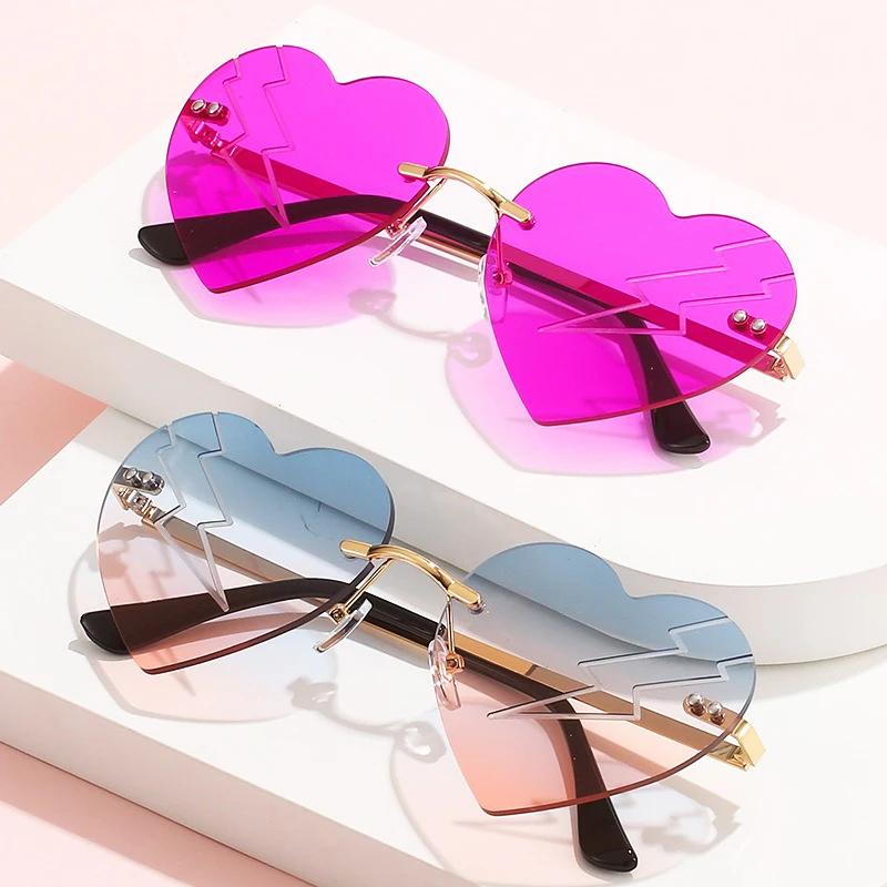 Metal Ocean Piece Love Glasses Good Color Reproduction 15 Colors Pc Sun Shading Sunglasses True Colors Personalized Metal