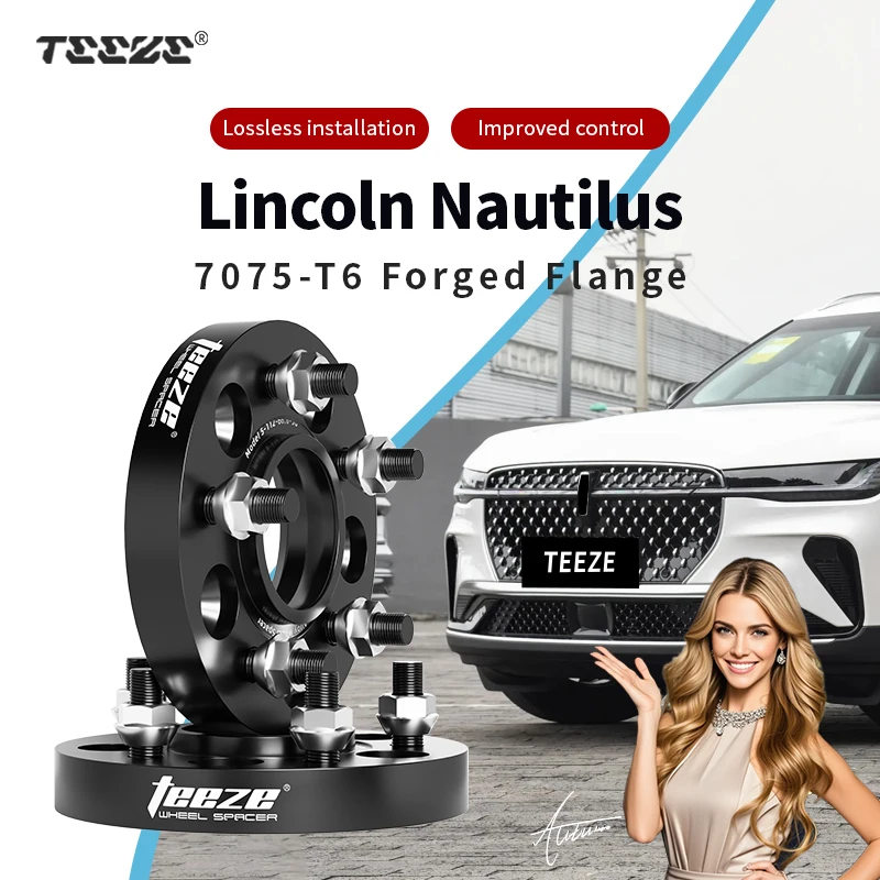 

Teeze 5x108 CB63.4 14 x 1.5 Hub Centric Black Forged wheel spacer For 2019-2023 Lincoln Nautilus Flange Plate25/30/35mm
