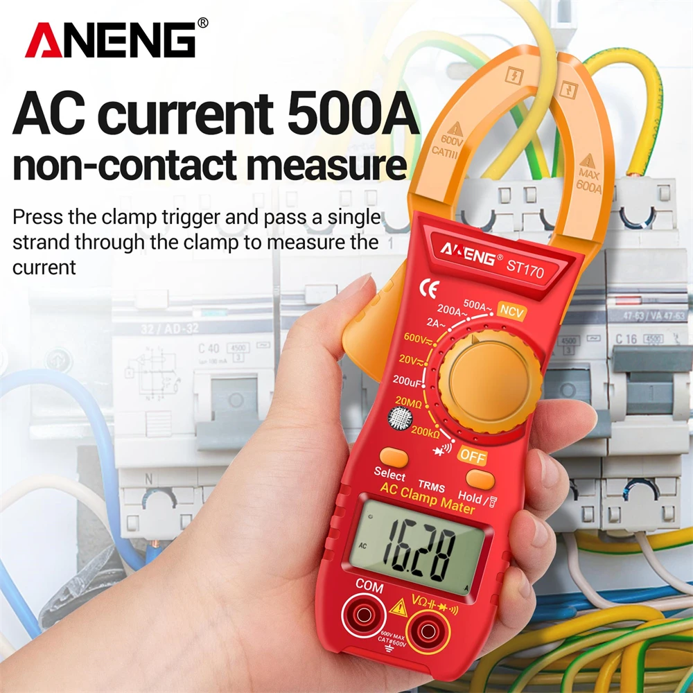 ANENG ST170 Clamp Meter Multimeter With HD Backlight Display Screen Mini Amperimetric Clamp Tester Noncontact Electrician Tools