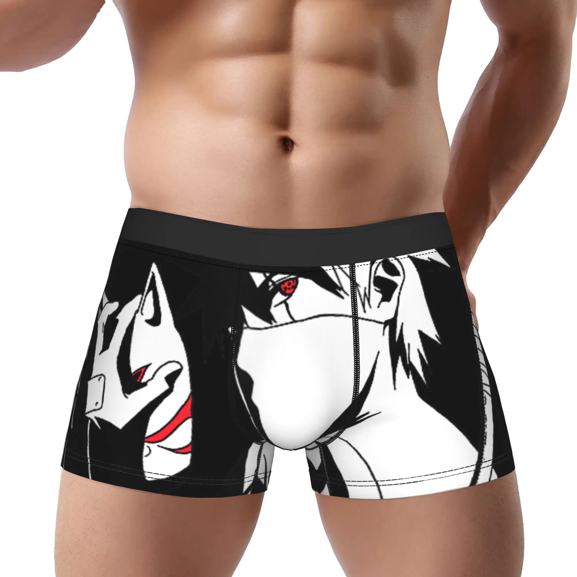 

Боксеры Bandai Naruto Shippuden Anbu Kakashi Sharingan, аниме-трусы, мужское нижнее белье, вентилируемые шорты, трусы-боксеры