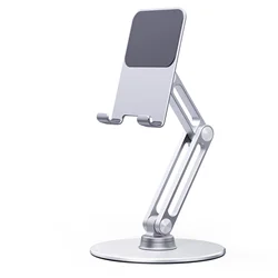 Support de tablette pliable en alliage d'aluminium, rotation à 360 °, support de téléphone portable, supports de bureau, support pour iPhone, iPad, Samsung, Xiaomi, matin