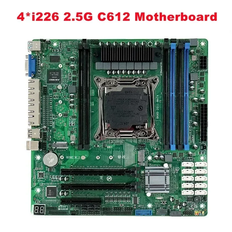 C612 Nas Motherboard Support LGA2011 6*DDR4 DIMM 10*SATA 3.0 2* NVME 4*i226 2.5G DIY Servers Firewalls Virtual Machines Routers