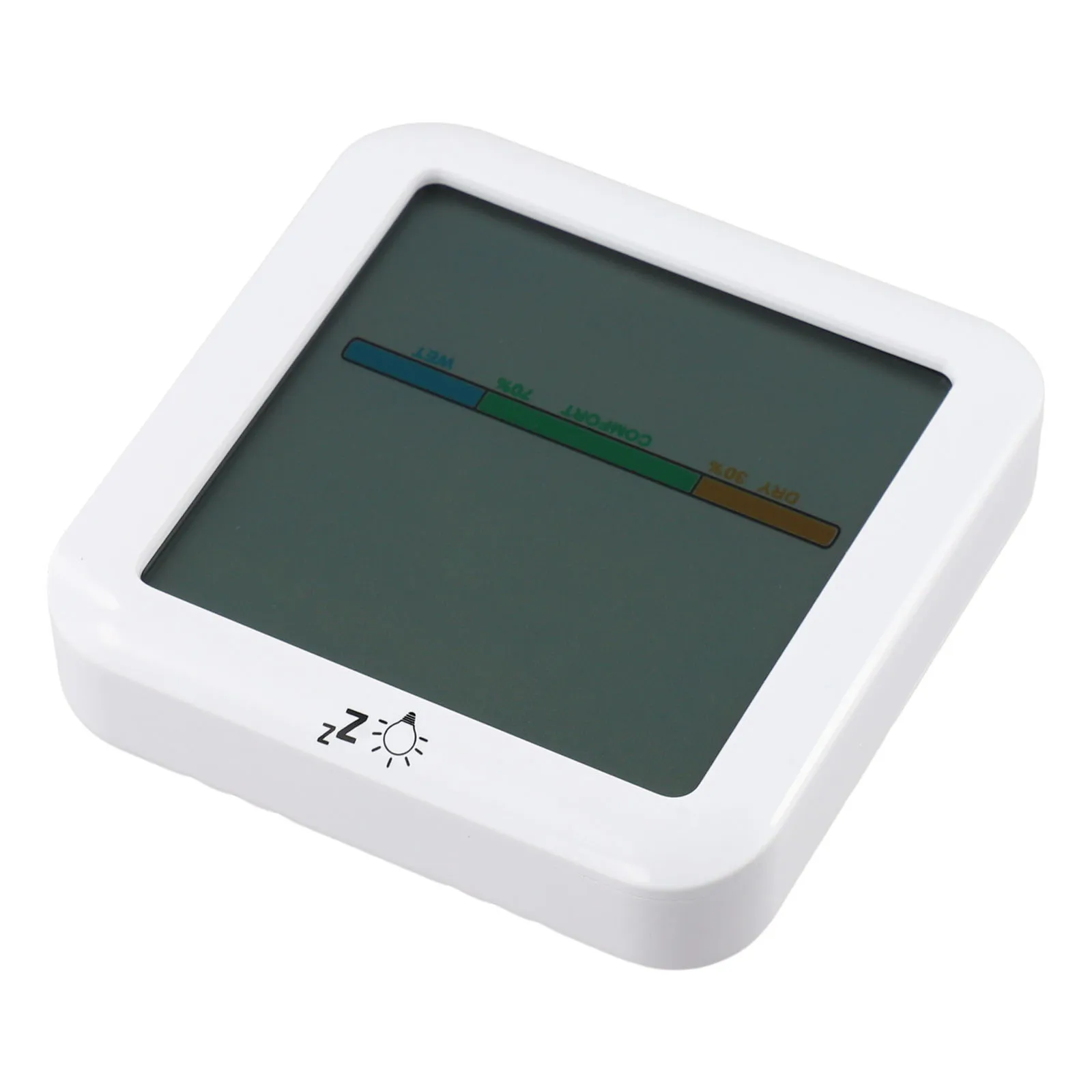 

Backlit Display Indoor Thermometer Battery Powered Humidity Display Range 10 To 99 RH 8*8*2.2cm Home Decor For Home Use