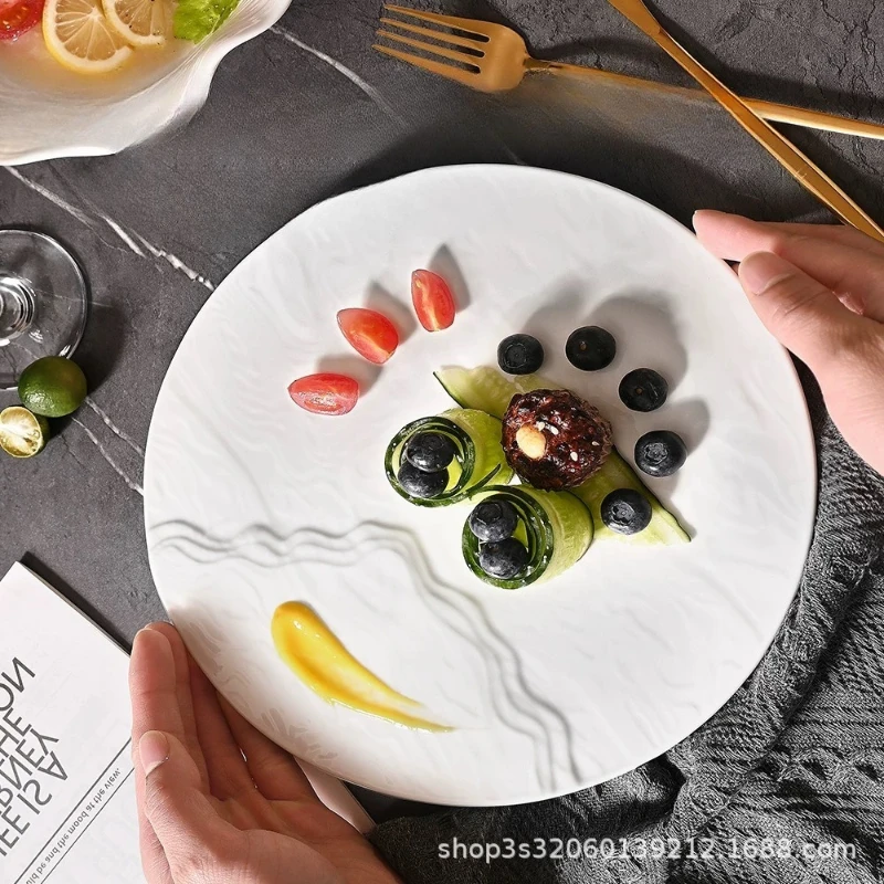 

Белая керамическая тарелка для стейка в стиле вестерн, обеденная тарелка, тарелки для суши, диск для сашими, десертные тарелки, тарелка для димсам, посуда, миска для фруктового салата
