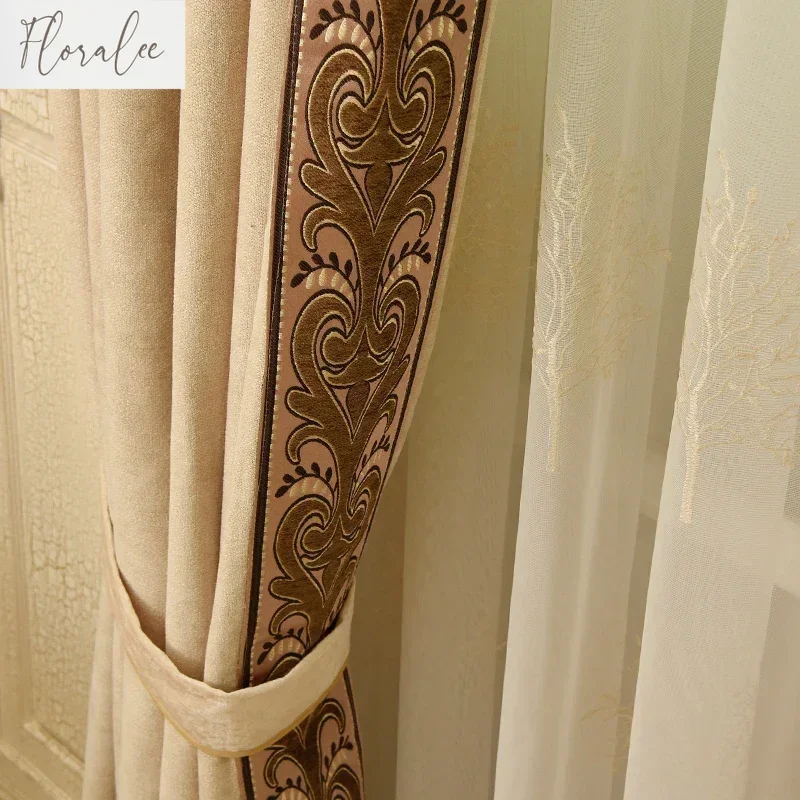 High Grade Garden Versatile Curtains Simple Modern Blackout Floor Curtains Curtains for Living Dining Room Bedroom Custom Size