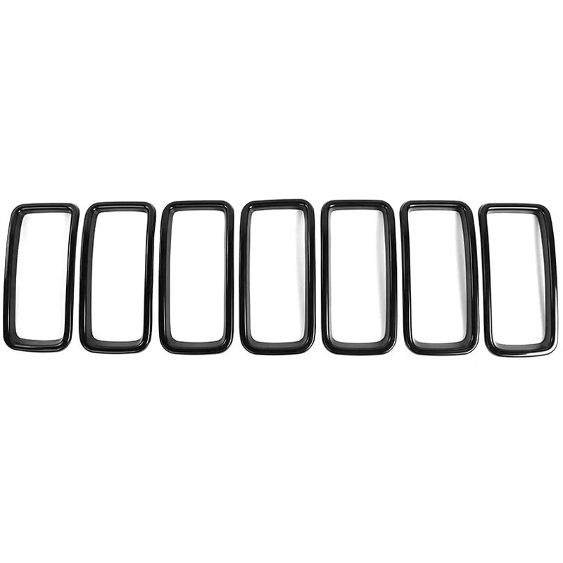 for Jeep Renegade 2019 2020 Front Grille Inserts, Exterior Accessories ABS Black 7 Pack