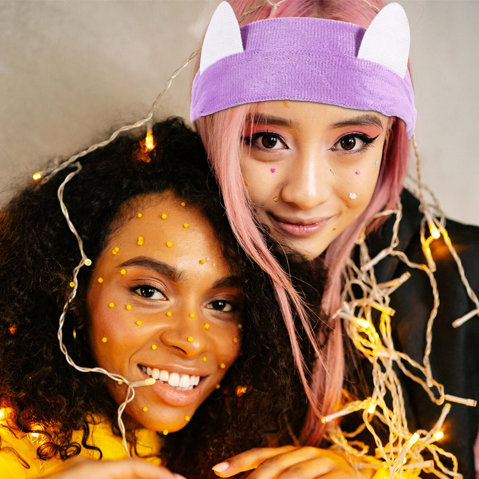 

Lovely Cat Ears Headband Bands Women Girls Party Cosplay Accessory Makeup Wrap Turban Earband Lightweight Comfortable for Hair