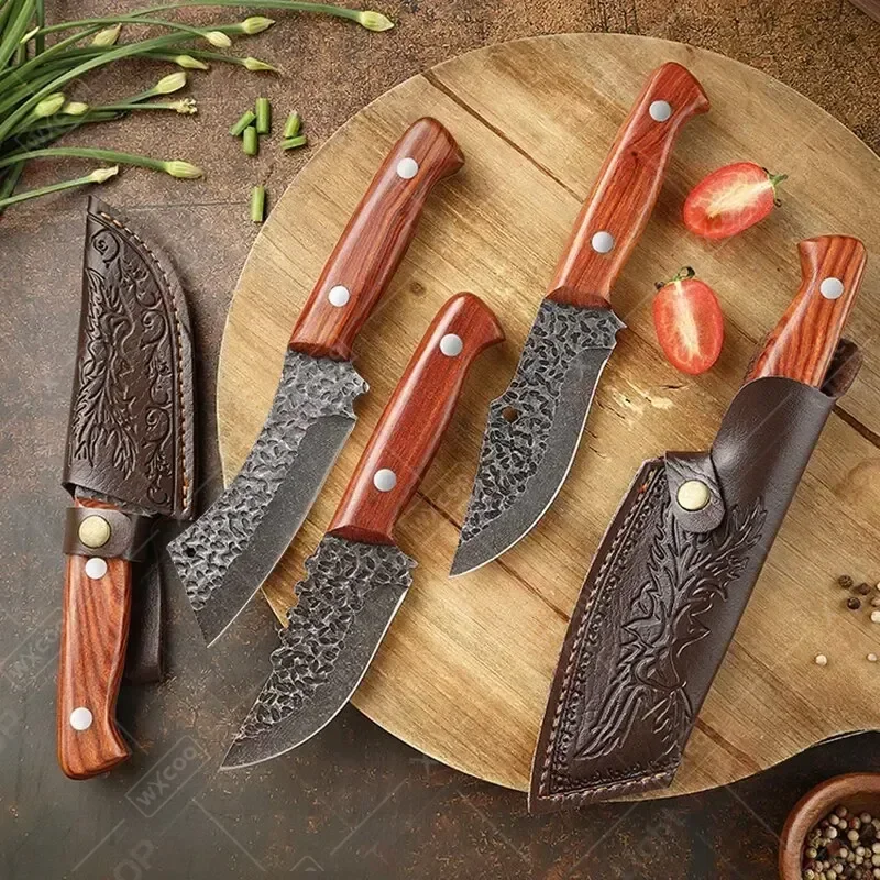 WXCOO Handmade Forged Cooking Knives Meat Cleaver Butcher Knife Stainless Steel Kitchen Knife Wooden Handle Kitchen Supplies image 4