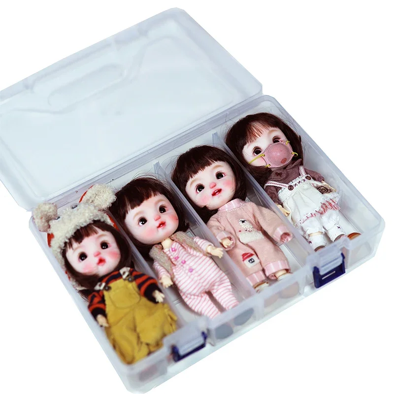 YESTARY BJD Doll Accessories Obitsu 11 GSC Dolls Head Wigs Dolls Body Dolls Shoe Transparent Lattice Storage Box Toy Protect Box