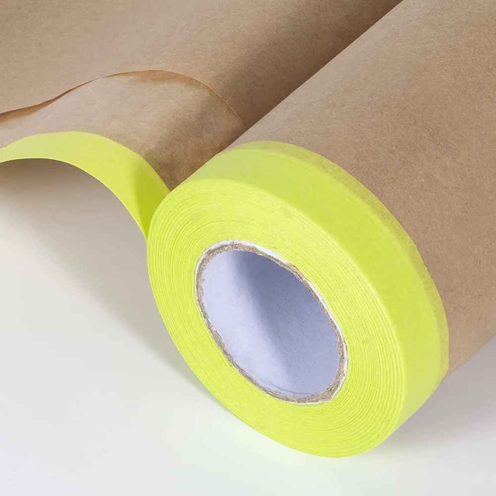 12m Paint Protect Cover Heat-Resistant Spray Paint Masking Paper Car Renovation Protective Tapes Car Spray Wash Membranes